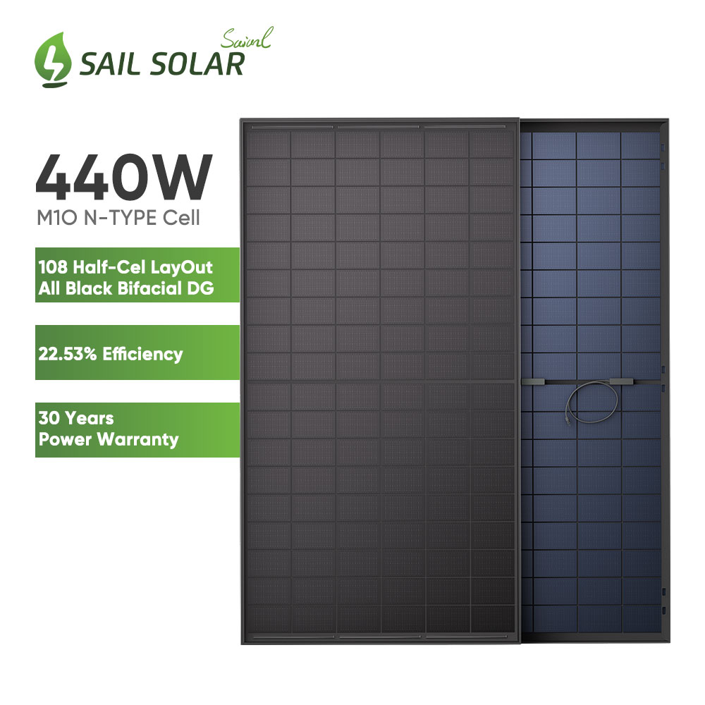 Todo el panel solar negro PV N tipo módulo Topcon 415Wp 420Wp 425Wp 430Wp 435Wp 440Wp Stock de Europa